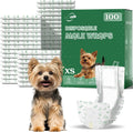 100 Count Male Dog Wraps, Male Dog Diapers Disposable, X-Small