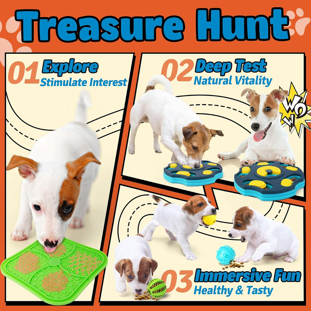 Forfon 9 Pack Dog Enrichment Toy Set with Puzzle Toy & Lick Mats