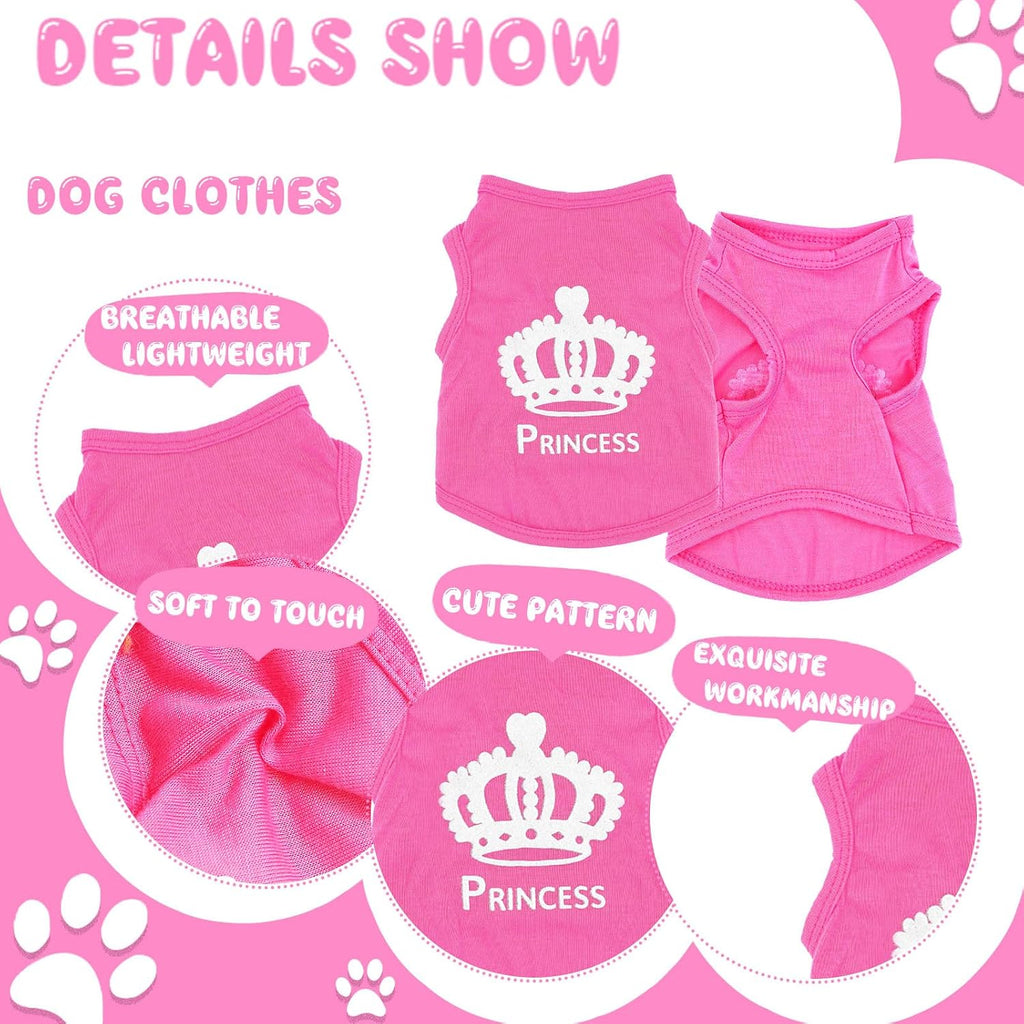 4 Pieces Dog Clothes for Small Dogs Girl Soft Puppy Shirt Cute Chihuahua Teacup Dog Clothes Female Dog Shirts Breathable