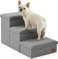 COZY KISS Dog Stairs with Storage, 16.7" H Wider Dog Steps, 3-Step