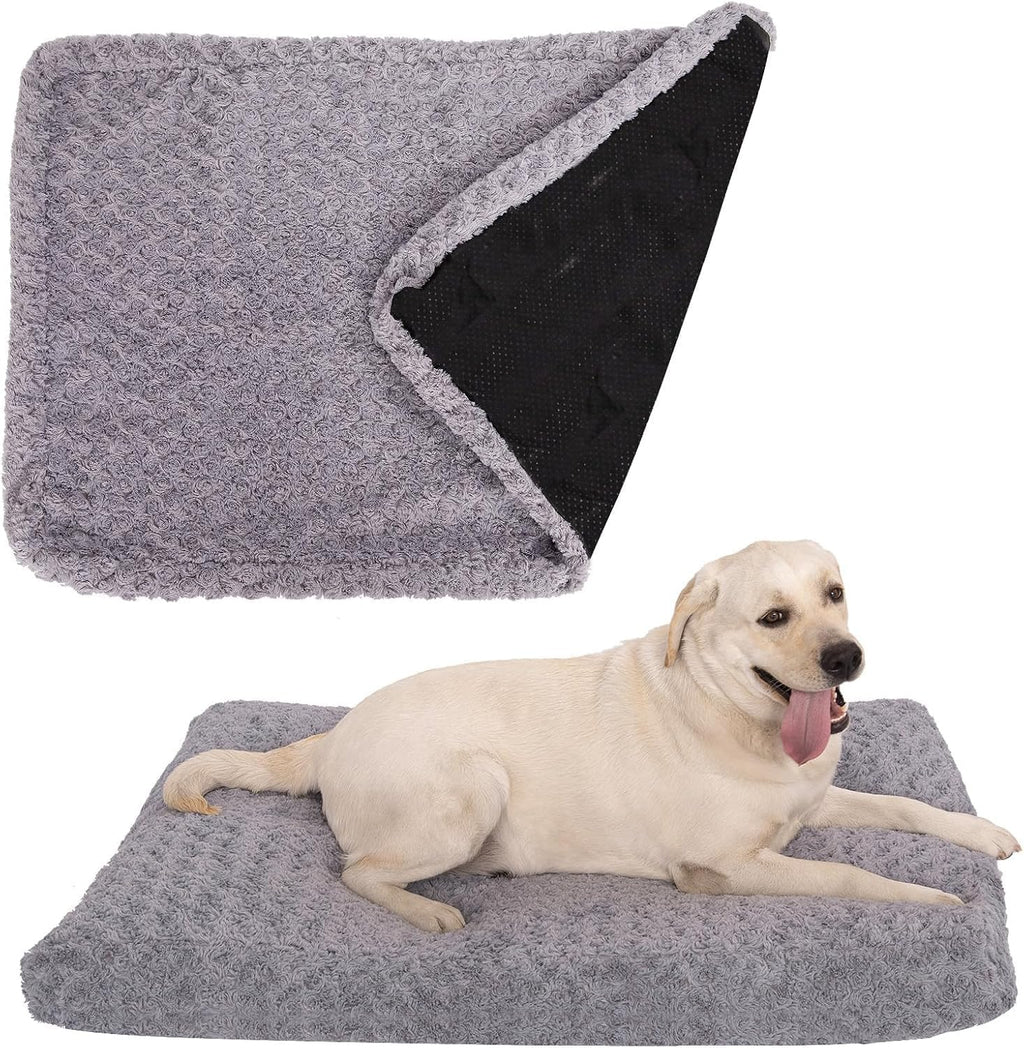 Faux Fur Dog Bed Covers – Ultra Soft Rose Velvet, Removable & Washable, Cozy & Durable,Large Pet Bed Cover Only (No Fill