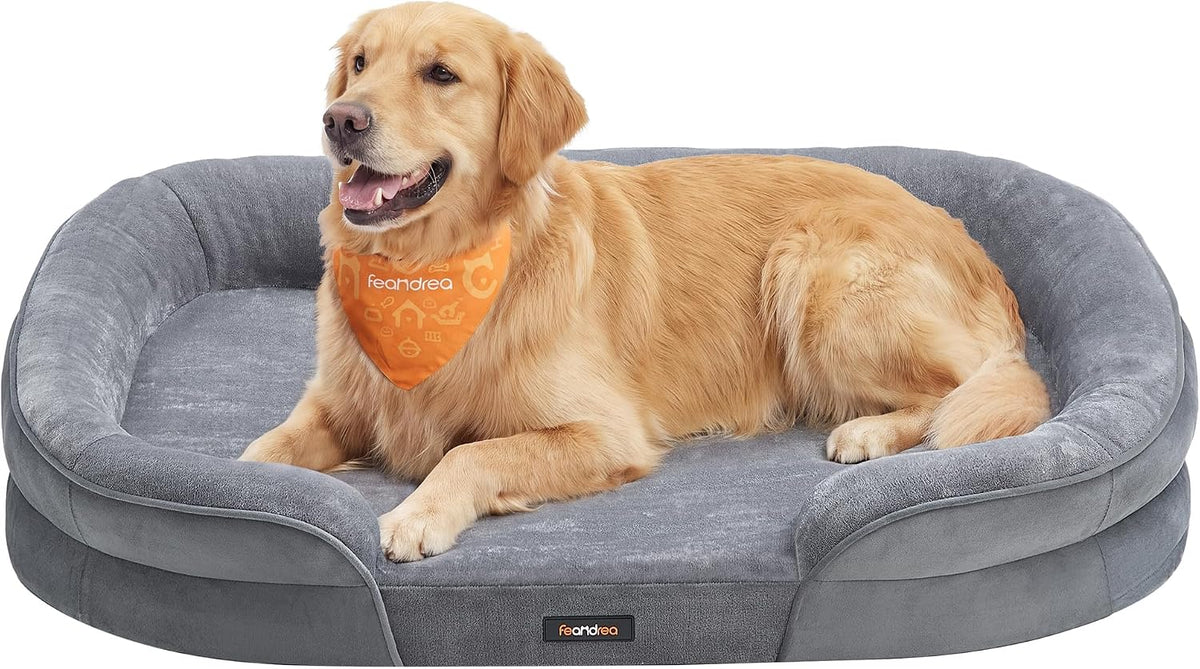 FEANDREA Orthopedic Dog Bed, 35" Dog Couch with Removable Washable Cover