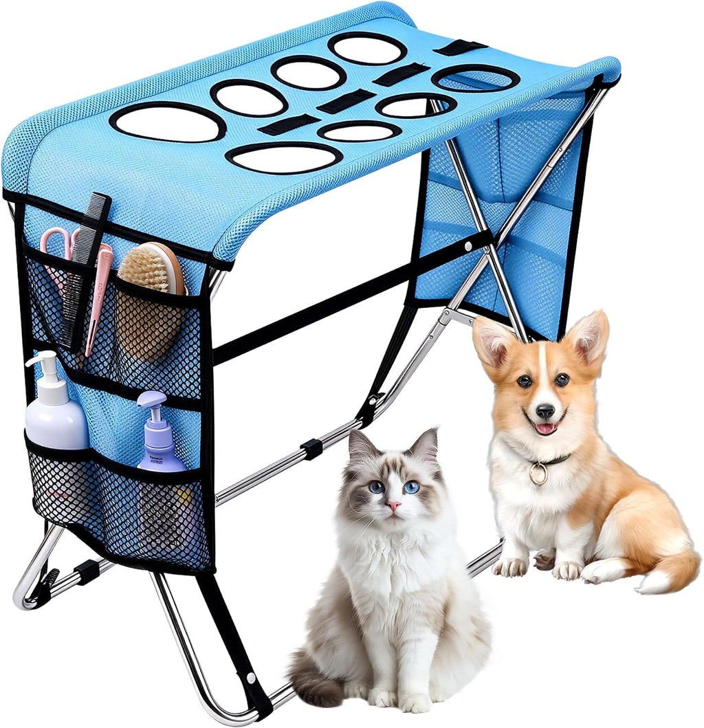 Dog Grooming Stand for Bathing, 8-Hole Support, Small & Medium Dogs & Cats