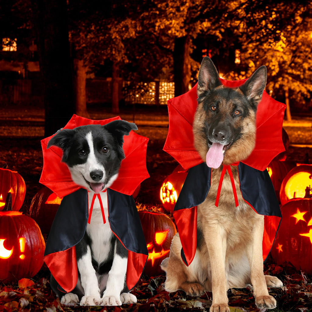 GOYOSWA Dog Halloween Costumes, Dog Vampire Devil Cloak Cape Costume Halloween Costumes for Small Medium Large Dogs Pets (Large)
