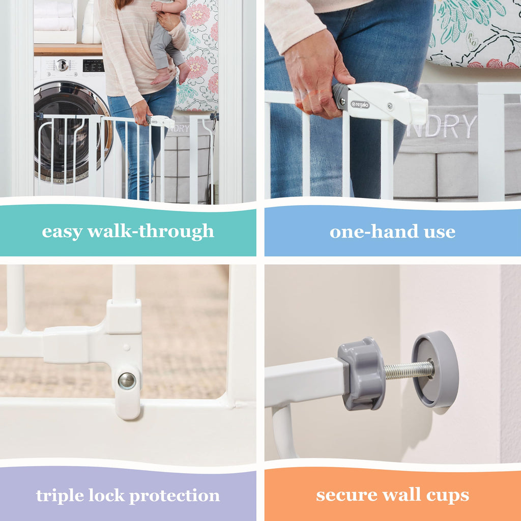 Regalo Safety 29"-38.5" Easy Step Baby Gate, Bottom of Stairs & Doorways
