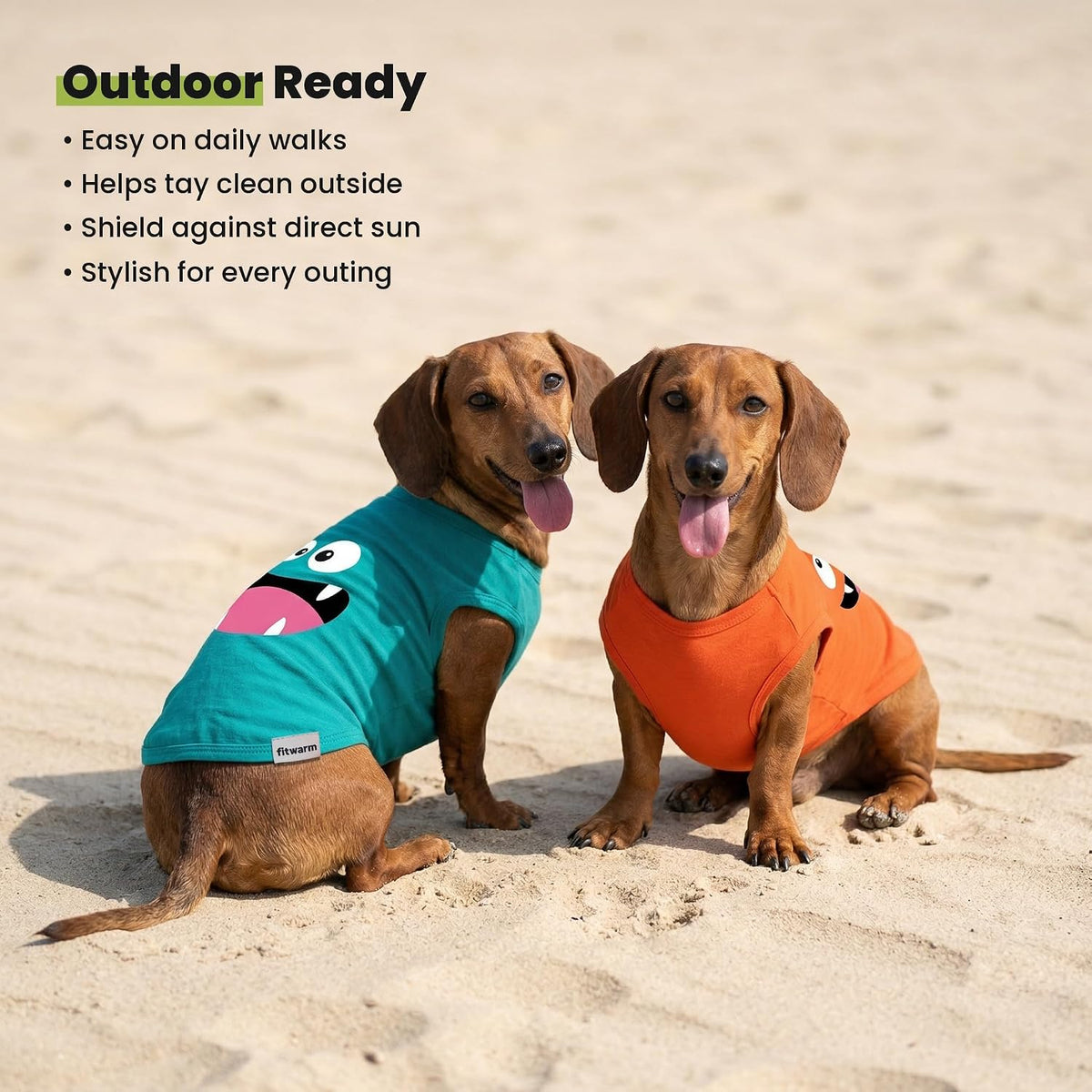 Fitwarm 3 Pack Monster Dog Shirt, Lightweight Funny Dog Tshirt, Summer Clothes for Small Dogs Boy Girl, Pet Outfit, Oran