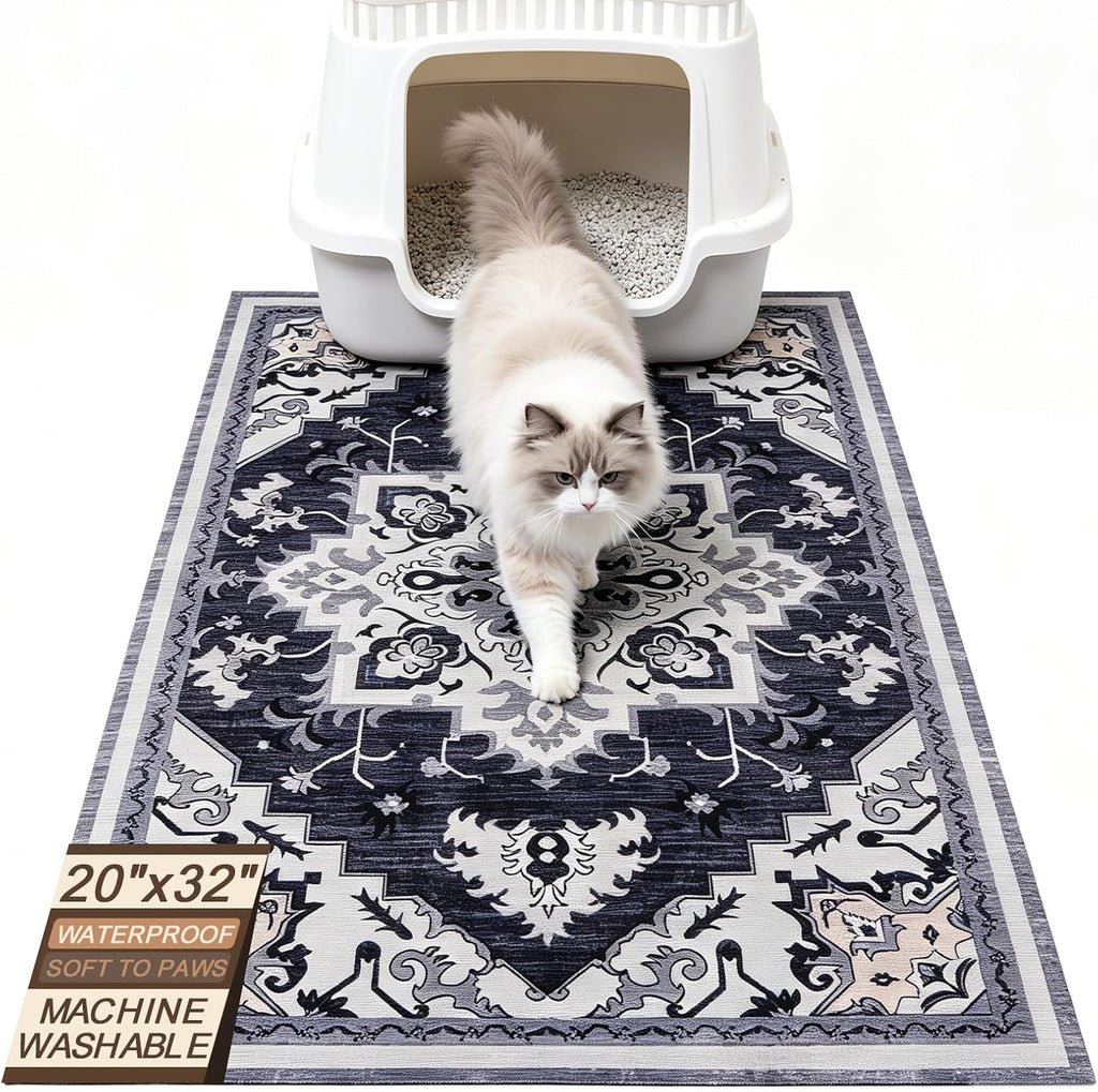 Cat Litter Mat Non-Slip Urine Waterproof Litter Trapping Mat Pad
