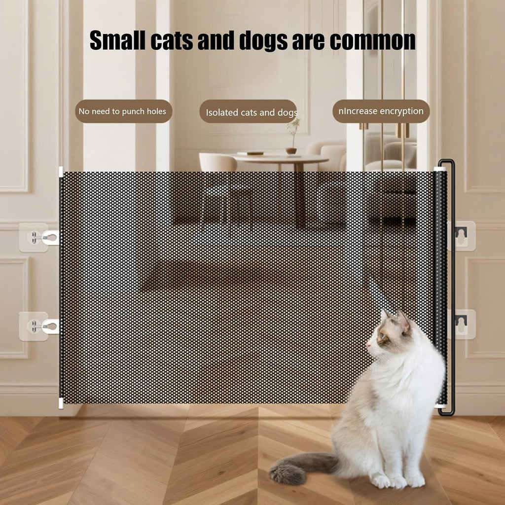 No-Drilling Retractable Dog Gate - Door Fence Accessory, Product with