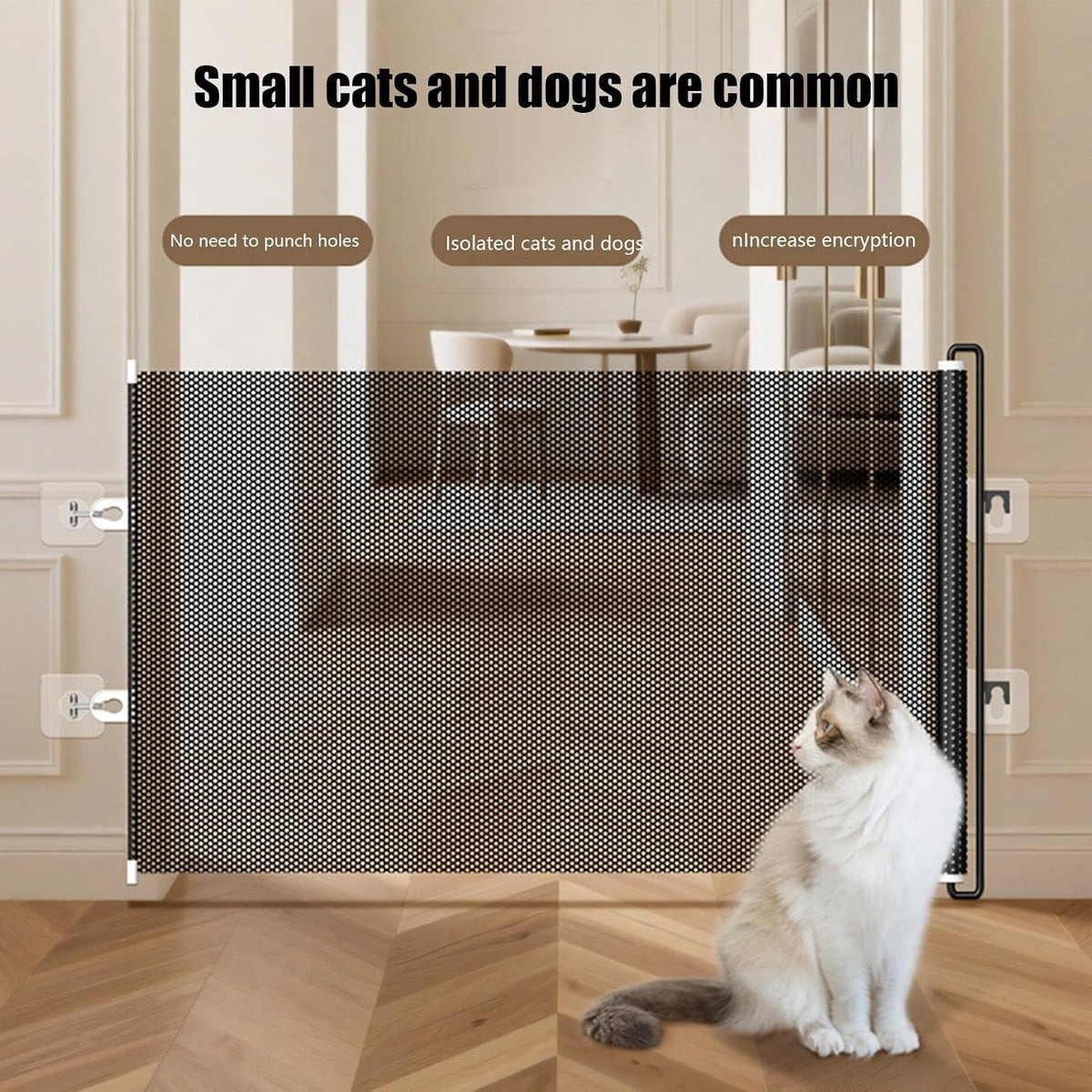 No-Drilling Retractable Dog Gate - Door Fence Accessory, Product with