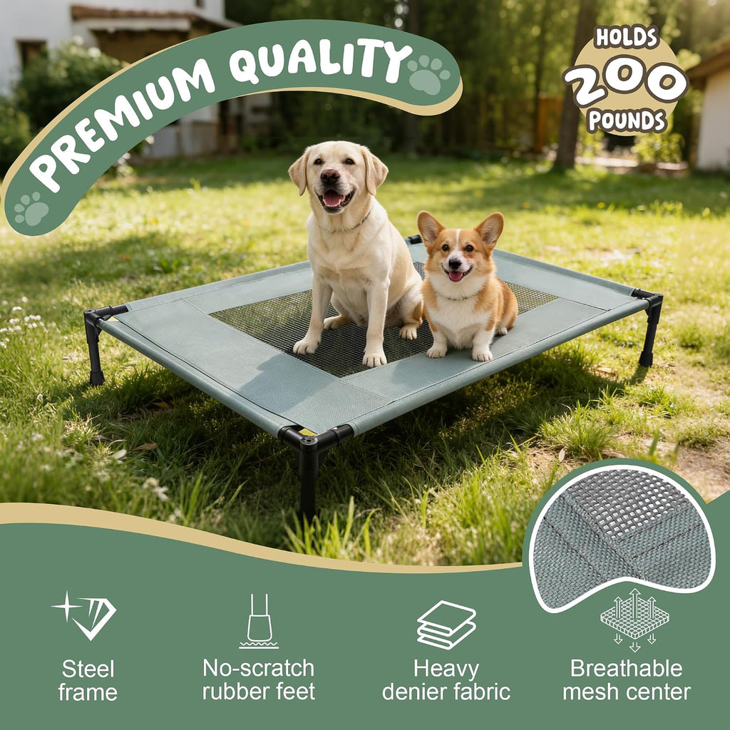 Maerd Elevated Dog Bed,34"L x 24"W x 7"H Raised Cooling Cot for Medium Dogs