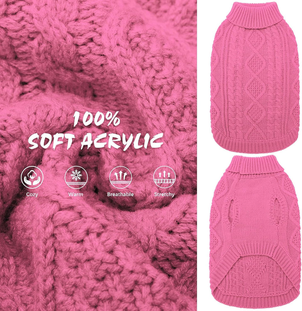BINGPET Dog Sweater for Large Dogs, Turtleneck Knitted Clothes