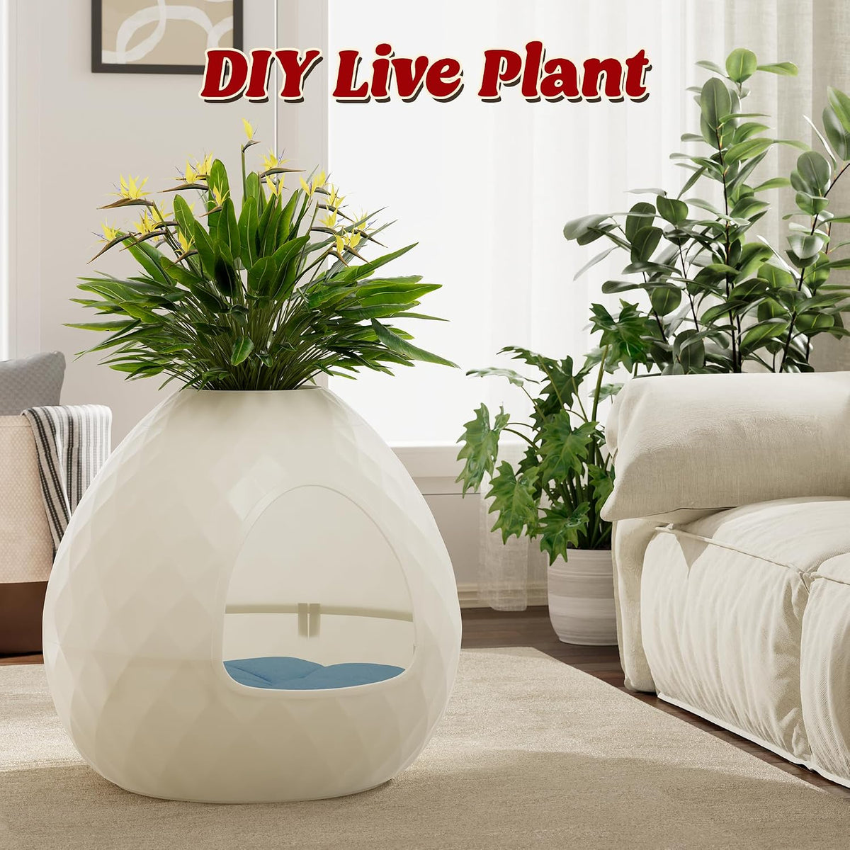 Hidden Cat Litter Box Enclosure, Plant Litter Box for Corner