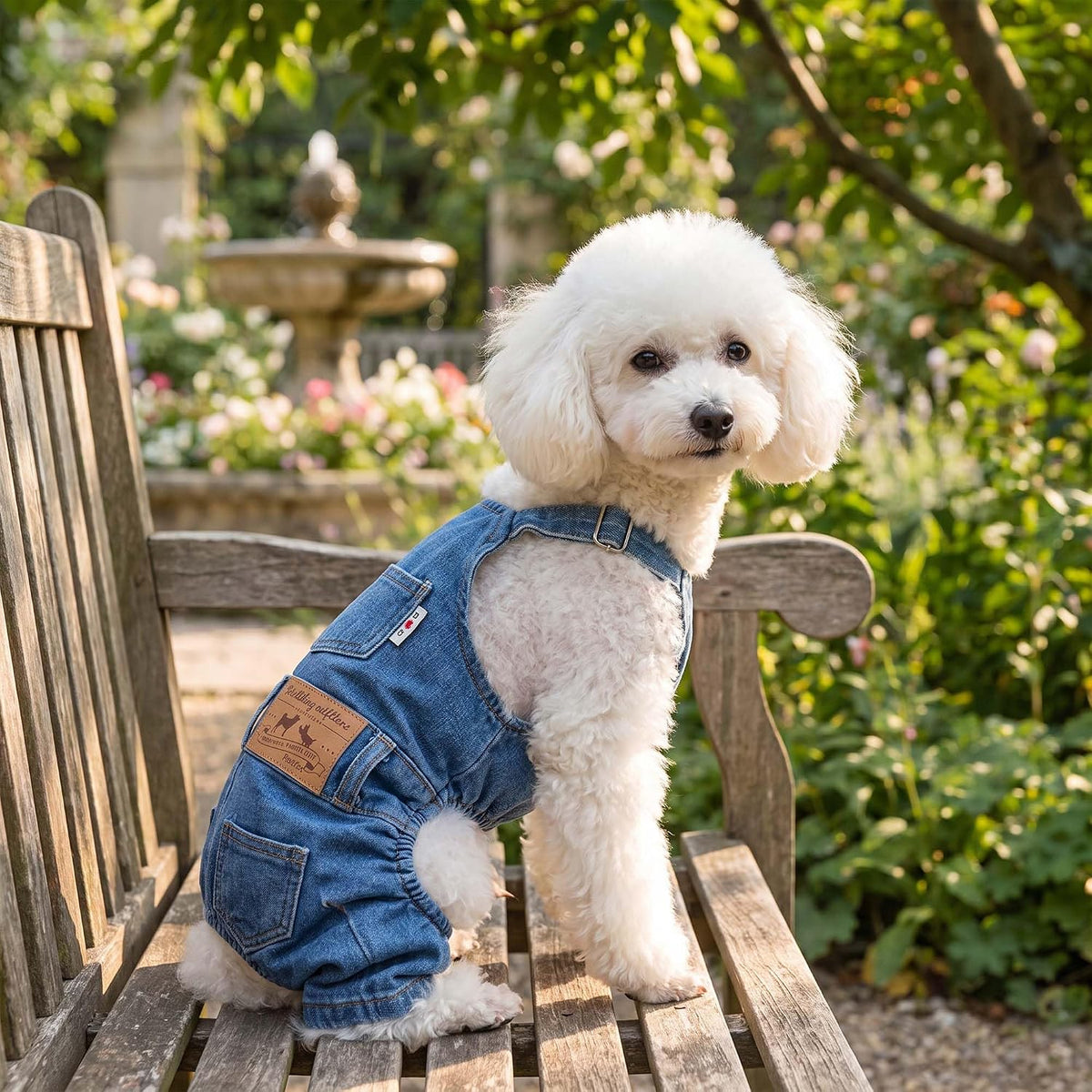 Dog Denim Overalls Pet Jeans Jumpsuit Four Legs Clothes Outfits,L