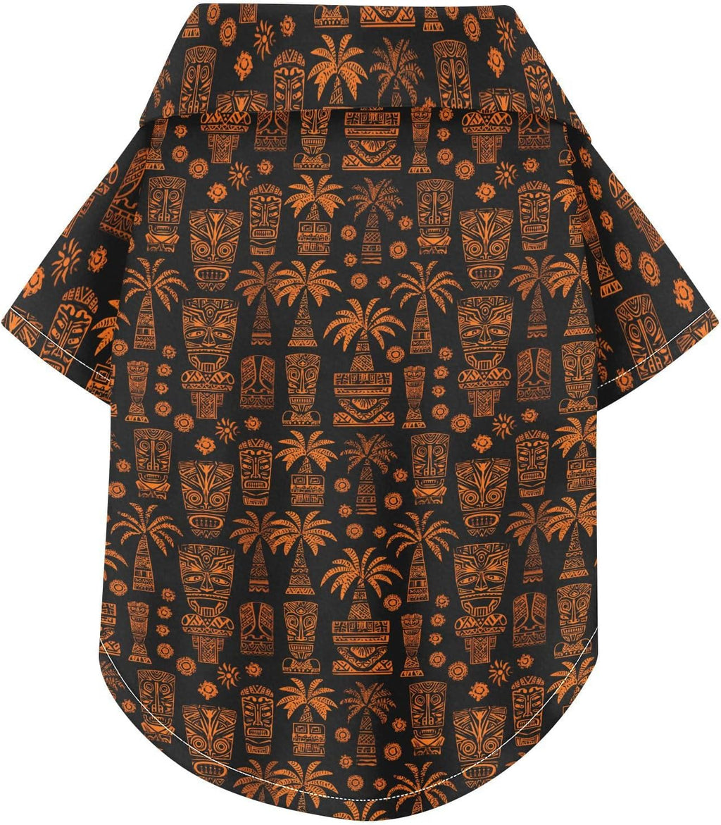 Dog Shirt Tiki Orange Palm Tree Beige Pet Outfit