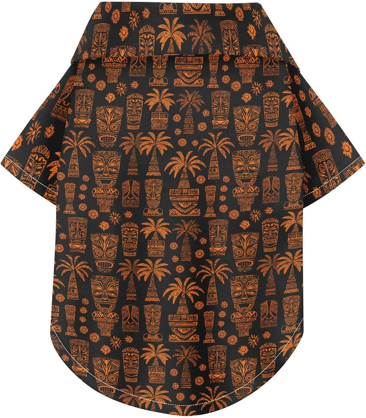 Dog Shirt Tiki Orange Palm Tree Beige Pet Outfit
