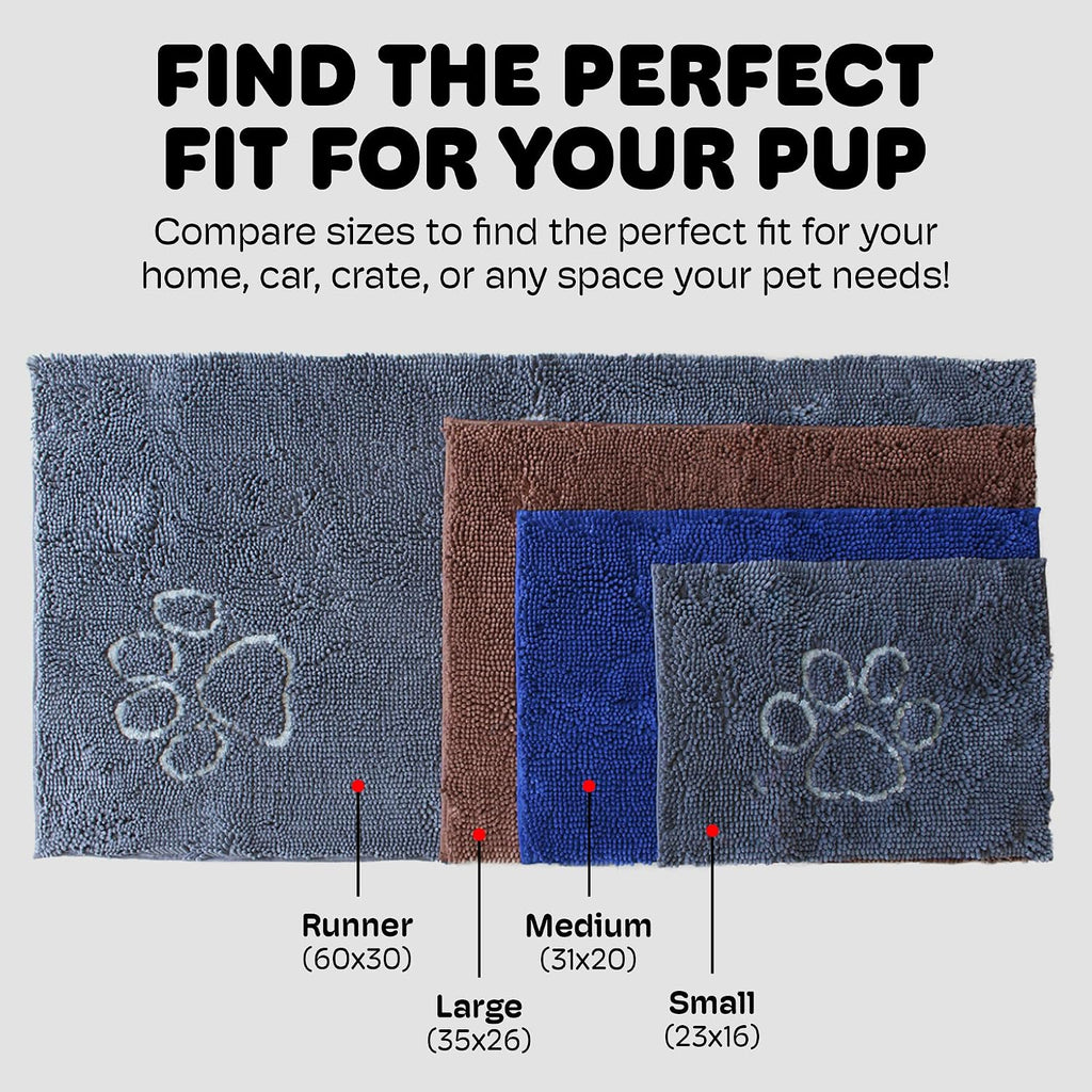 Dog Gone Smart Dirty Dog Doormat - Fast Drying Rug - Grey, 35 x 21 in