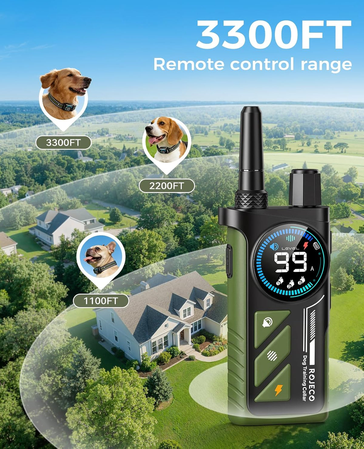2-in-1 Dog Shock Collar & Dog Bark Collar,Smart Anti-Barking