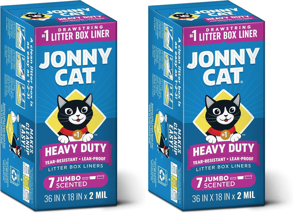 Jonny Cat Heavy Duty Tear-Resistant Litter Box Liners: Scented Jumbo 7ct
