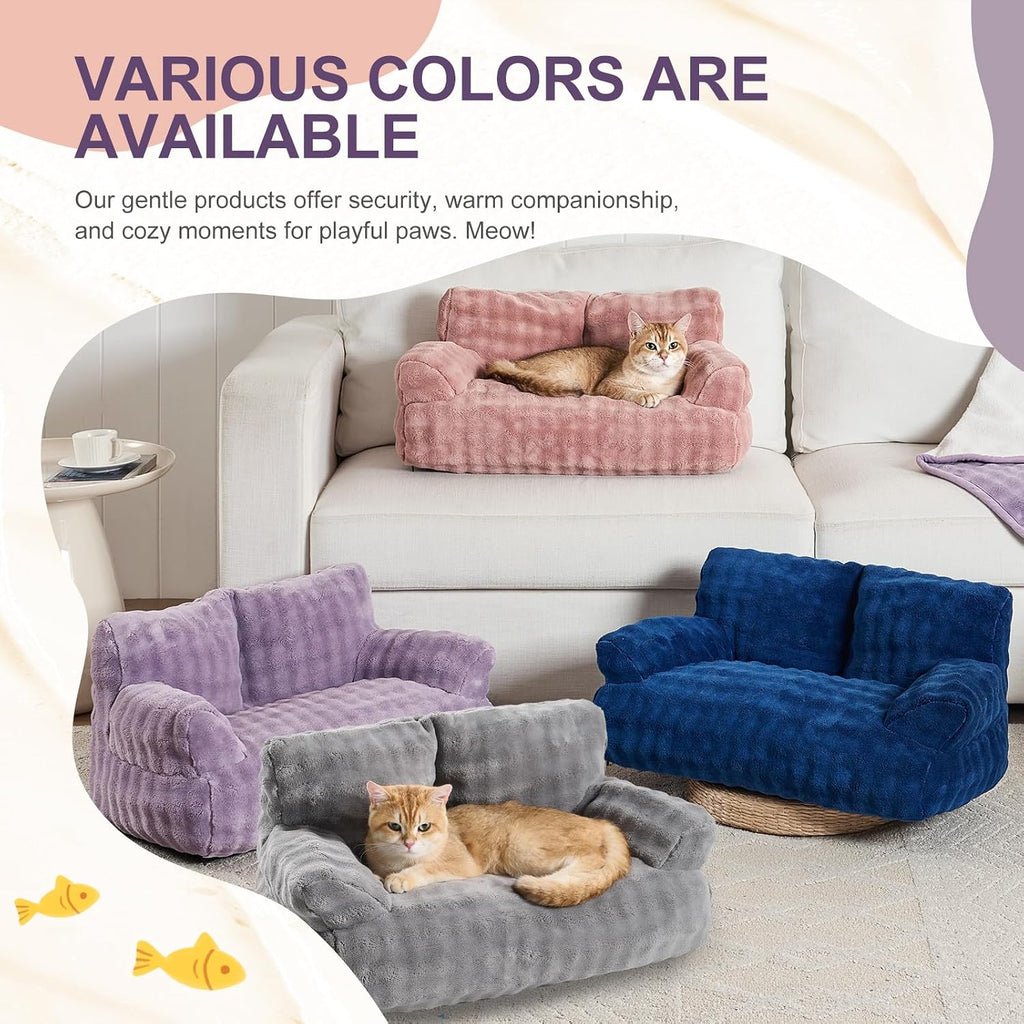 Cat Couch Bed, Cute Pet Sofa for Indoor Cats, 26"x15", Dusty Purple