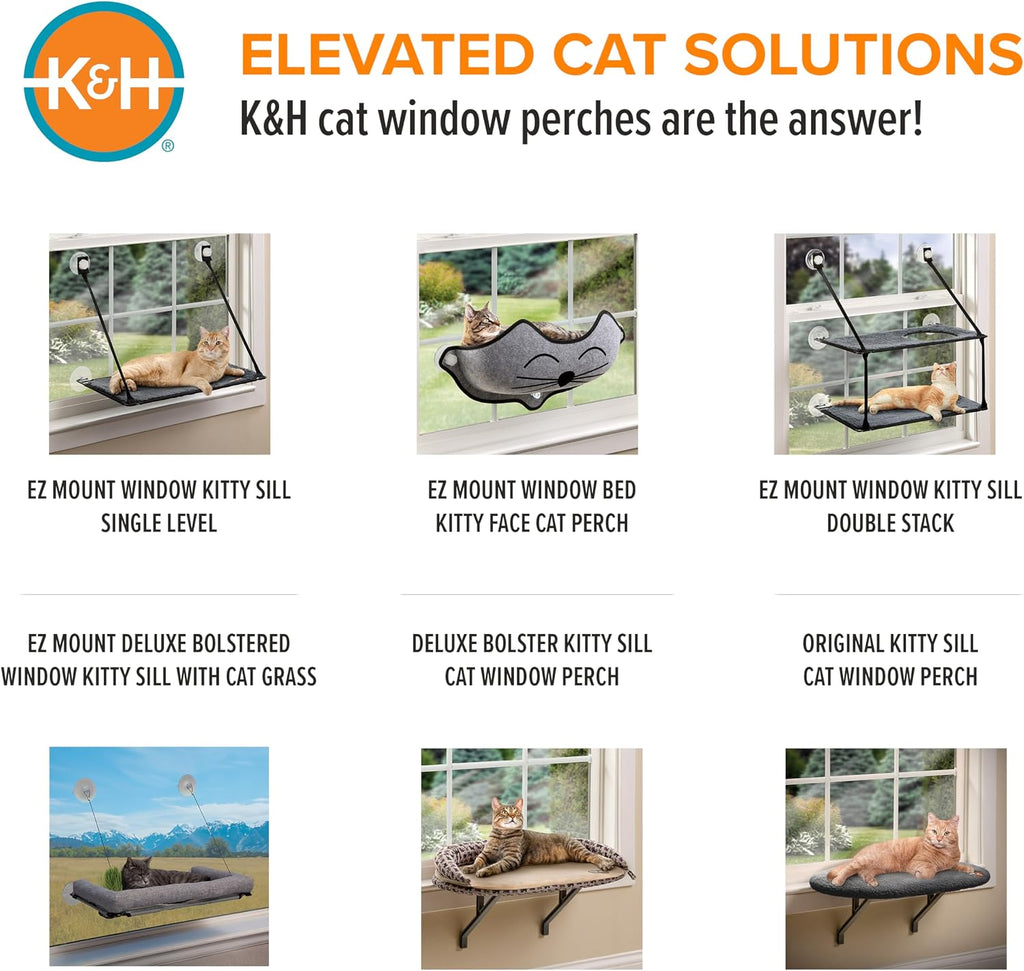 K&H Cat Window Perch, Unheated Kitty Sill, 24x14in, Fleece