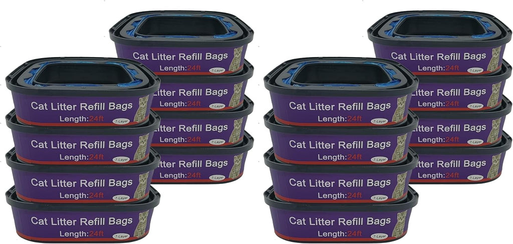 16 Pack Cat Litter Refill Bags Cartridge Compatible with Genie Cat Litter Standard and Plus Pails