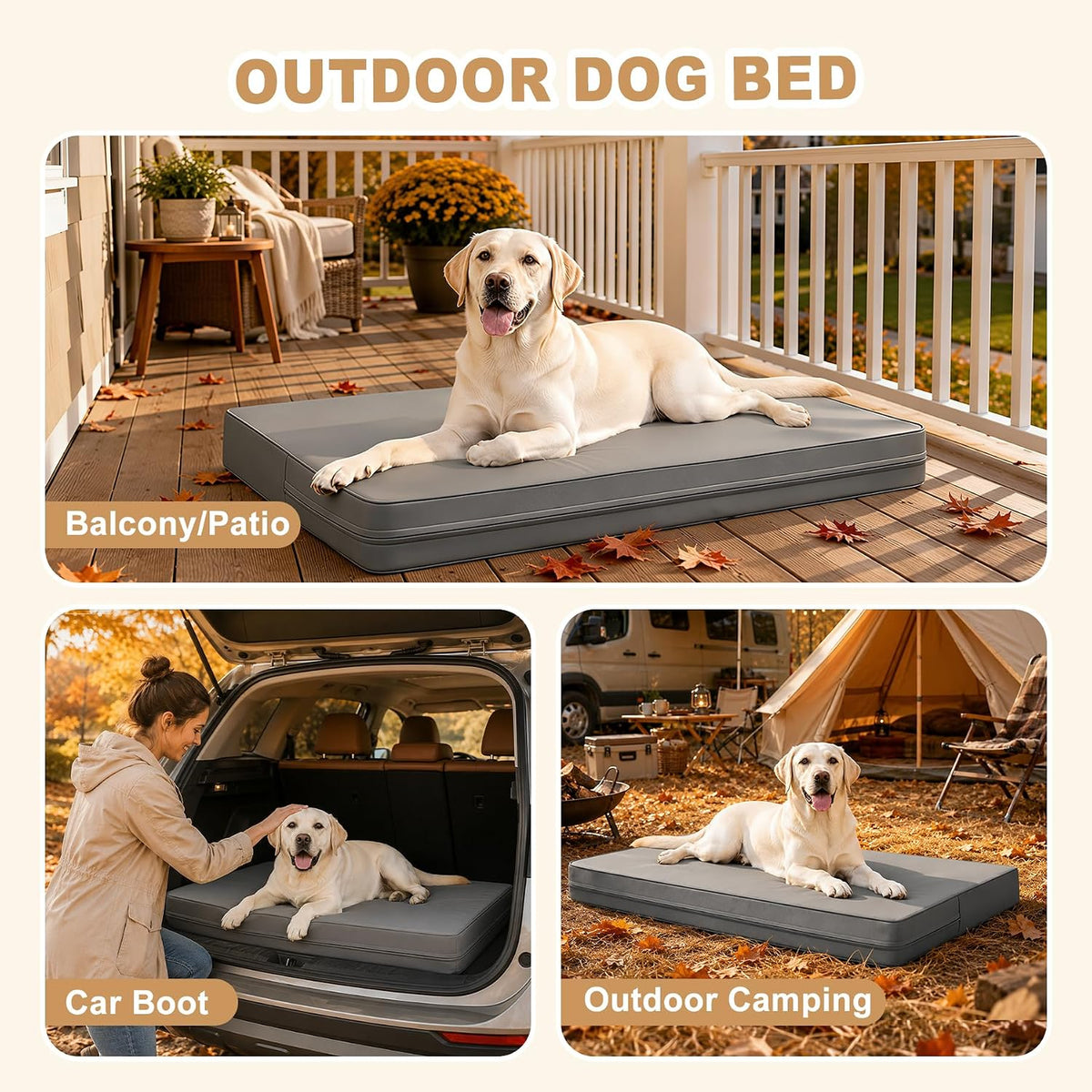 Waterproof XL Dog Bed Large Crate Pad 42" Outdoor Washable Leather Wipeable