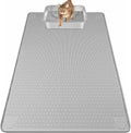 Silicone Cat Litter Mat for Litter Box 40”x28” Large Cat Mat, Light Grey