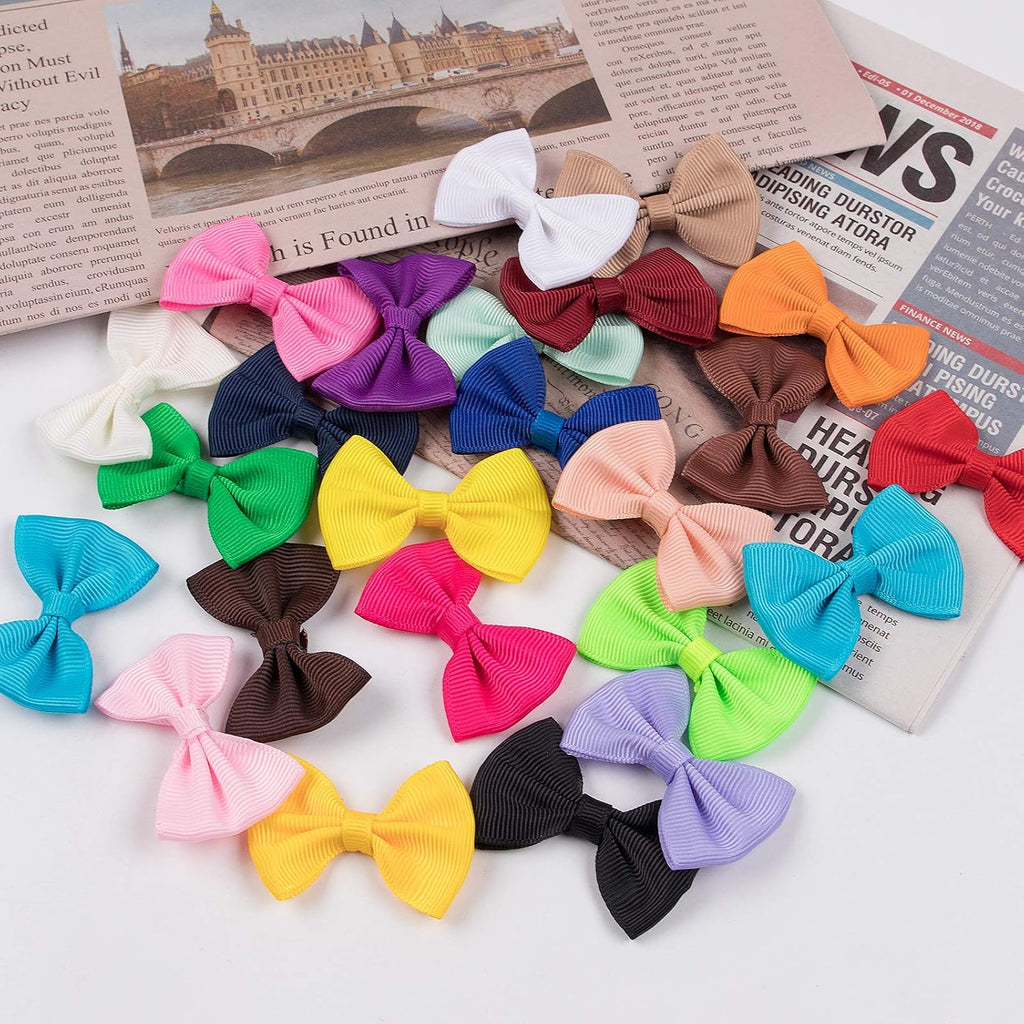 48PCS(24pairs) Dog's Hair Bows Clips,Small Handmade Hair Accessories Bow Pet Puppy for Doggies Cat Kitten Rabbit Groomin