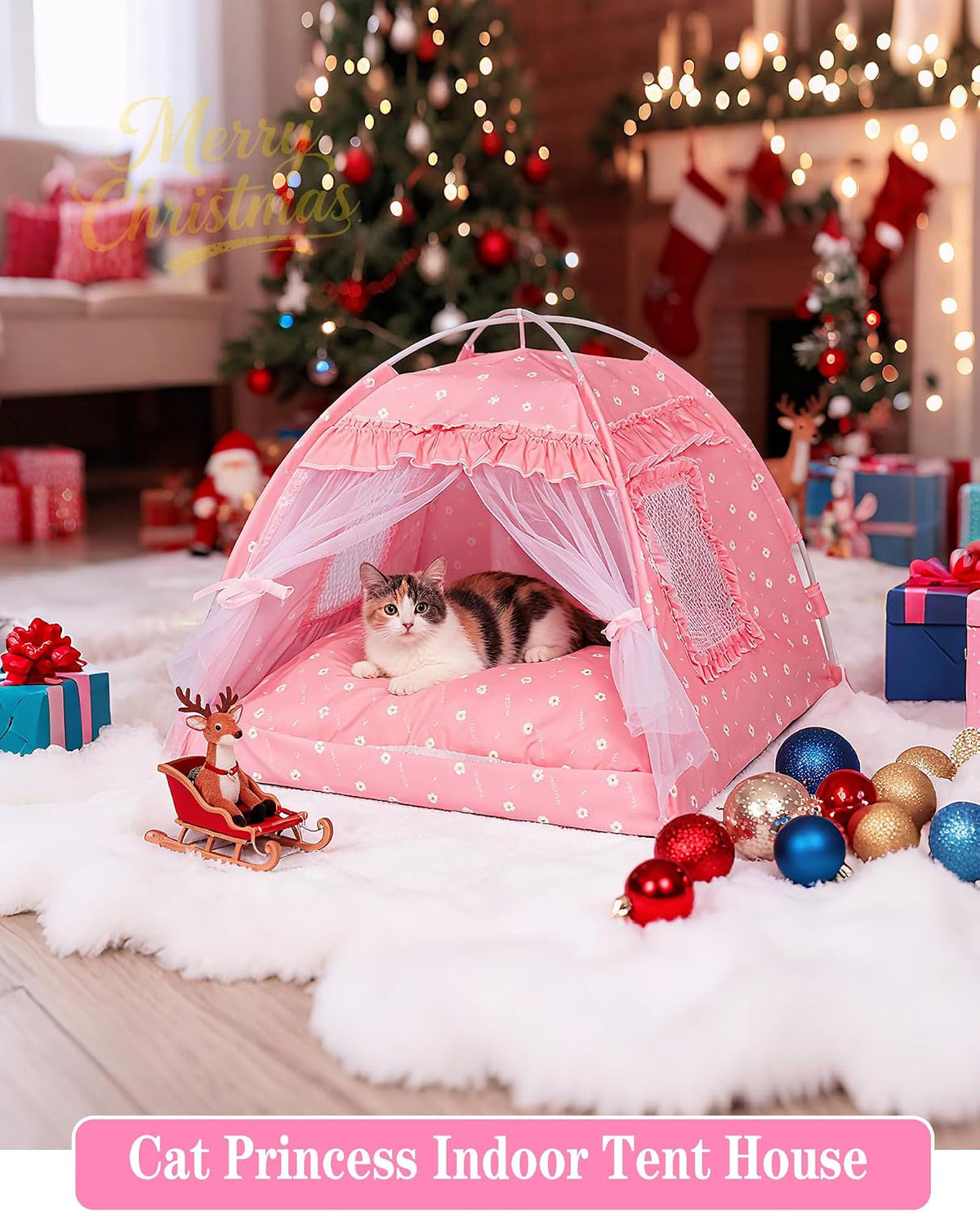 Cat Princess Bed Tent House,Kitty Cute Beds Indoor, Dog House