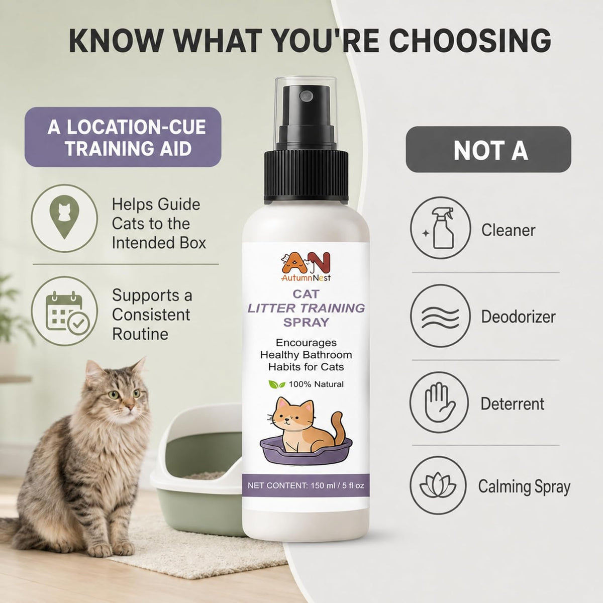 Litter Attractant for Cats, 150ml Cat Litter Training Spray for Kittens