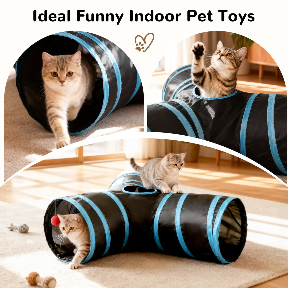 Tempcore Pet Tunnel Tube Cat Toys, Cat Tunnels for Indoor Cats