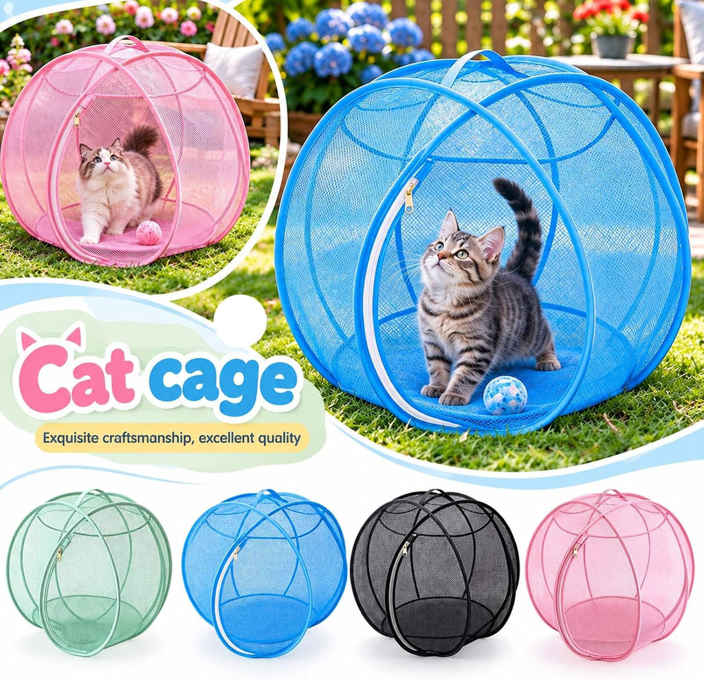 Pop Up Catio Outdoor Cat Enclosure Rolling 27" Cat Hamster Ball for Outside