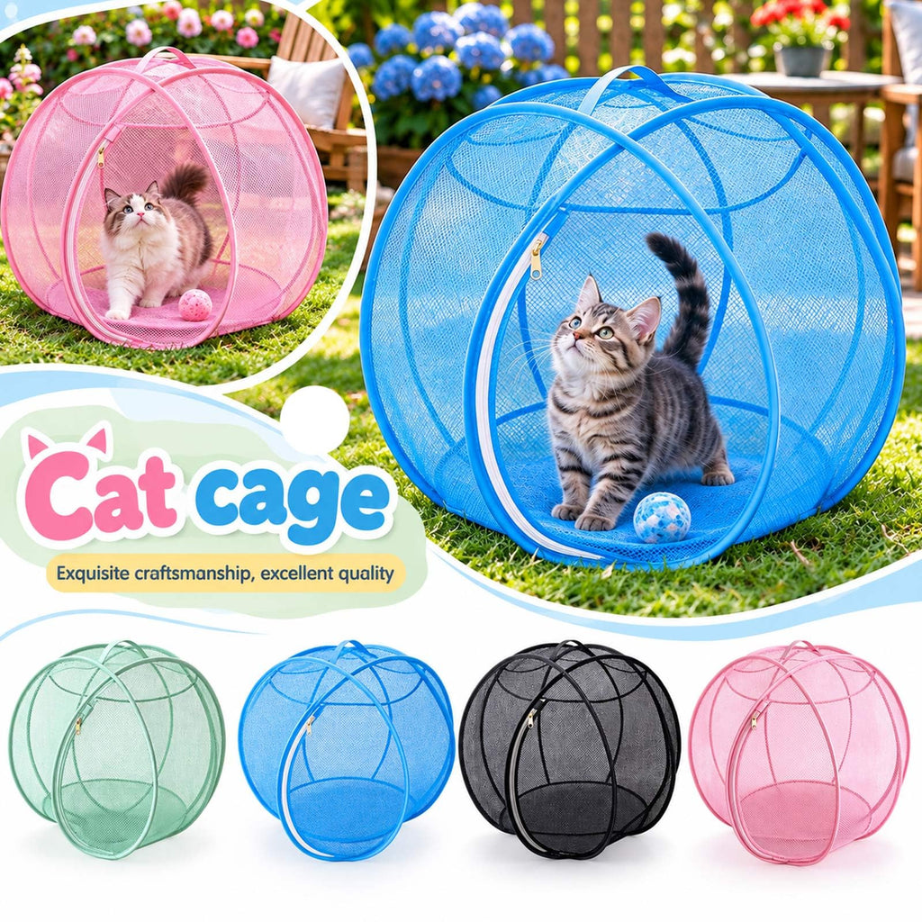Pop Up Catio Outdoor Cat Enclosure Rolling 27" Cat Hamster Ball for Outside