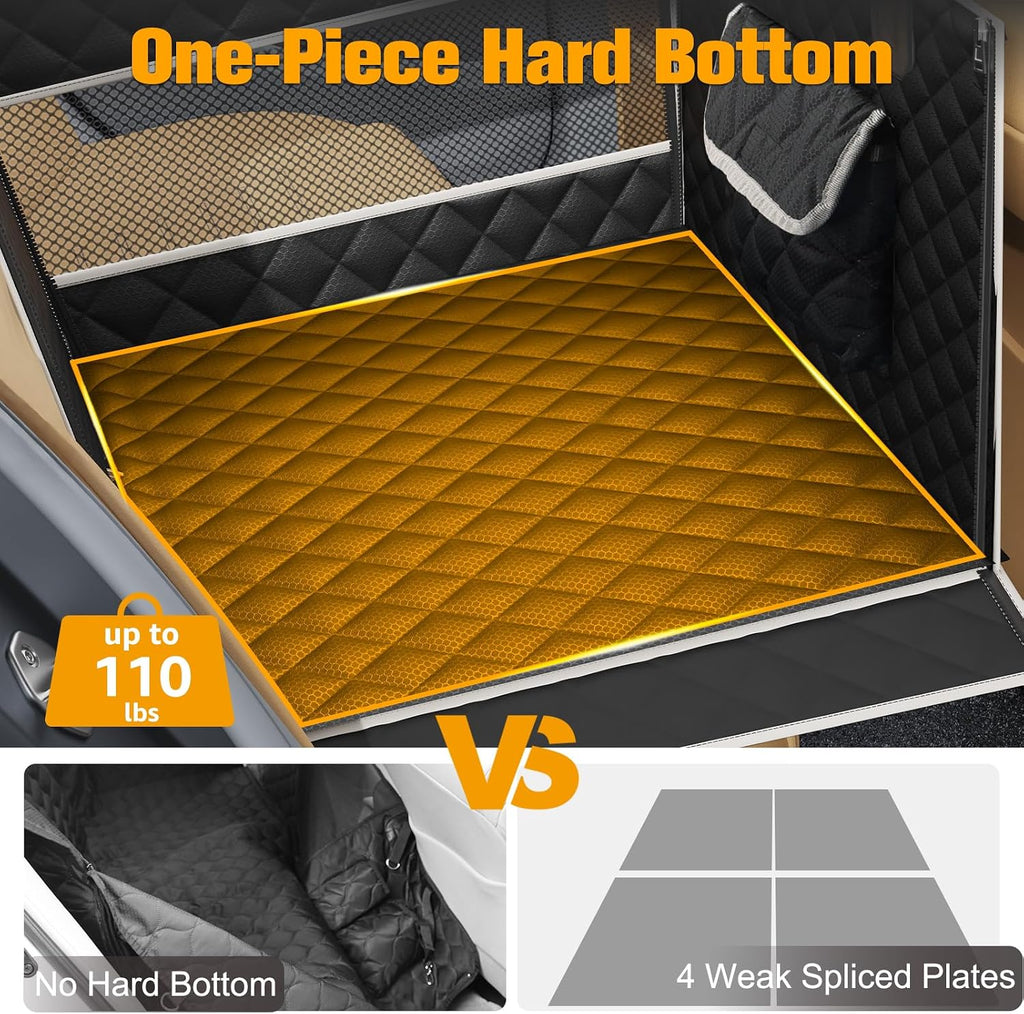 Large Dog Car Seat, Back Seat Extender for Pets with Hard Bottom