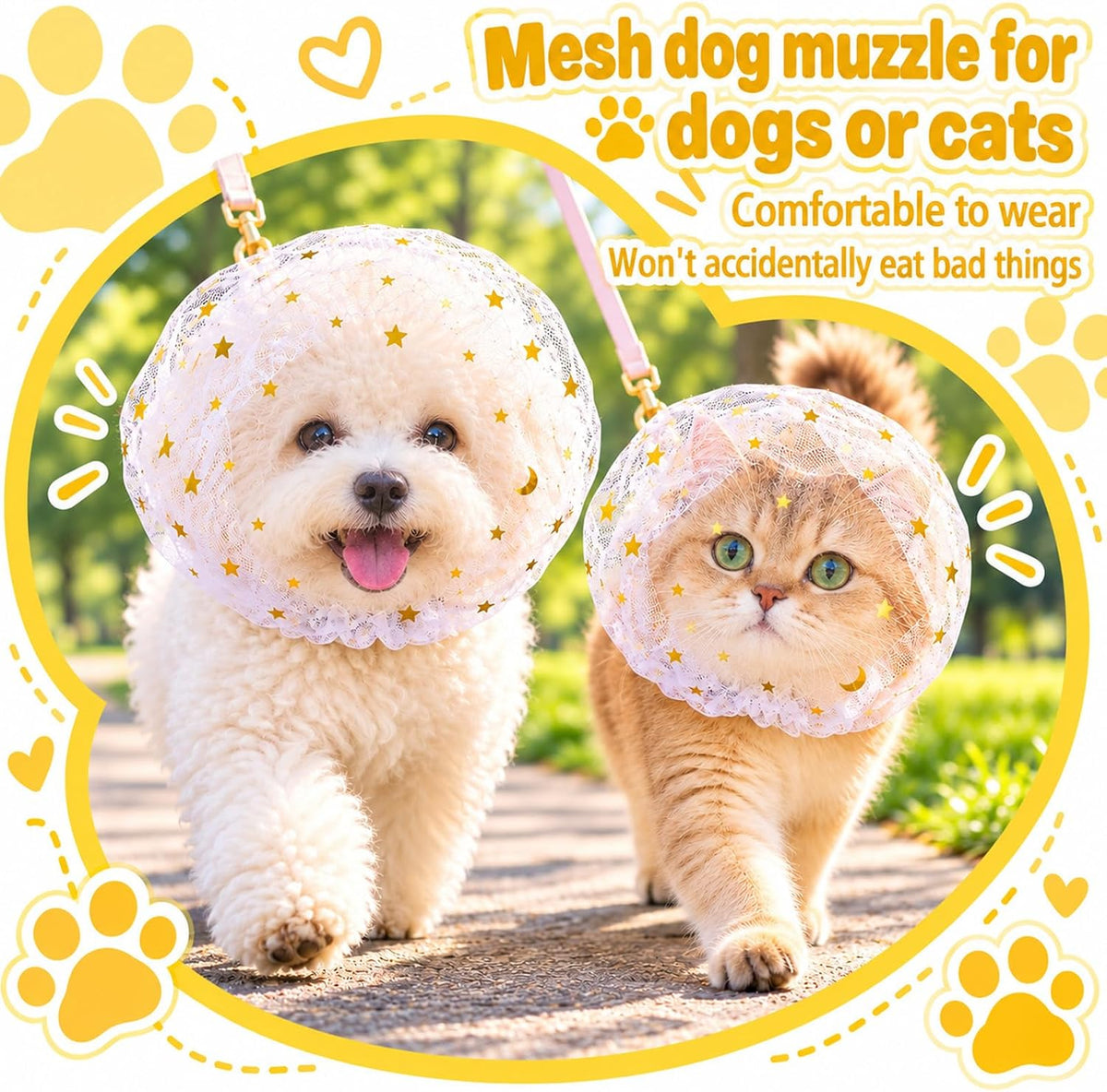 5 Pcs Dog Face Net, Anti Scavenging Pet Face Guard Dog Faces Cover