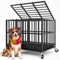 38 Inch Indestructible Dog Kennel,Heavy Duty Dog Crate for Large Dogs,Black