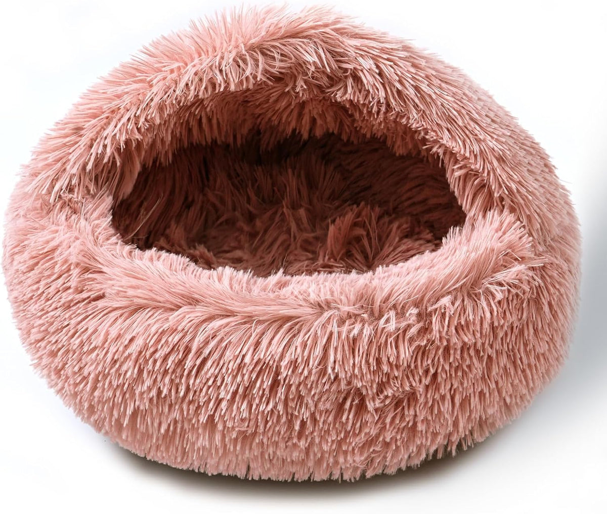 Cat Bed for Indoor Cats, Calming Cozy Cave with Self-Warming Plush, Entire Bed Machine Washable & Anti-Slip Base, Breath