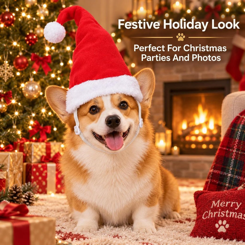 Sibba Large Dog Santa Hat, Adjustable Pet Dog Christmas Hat