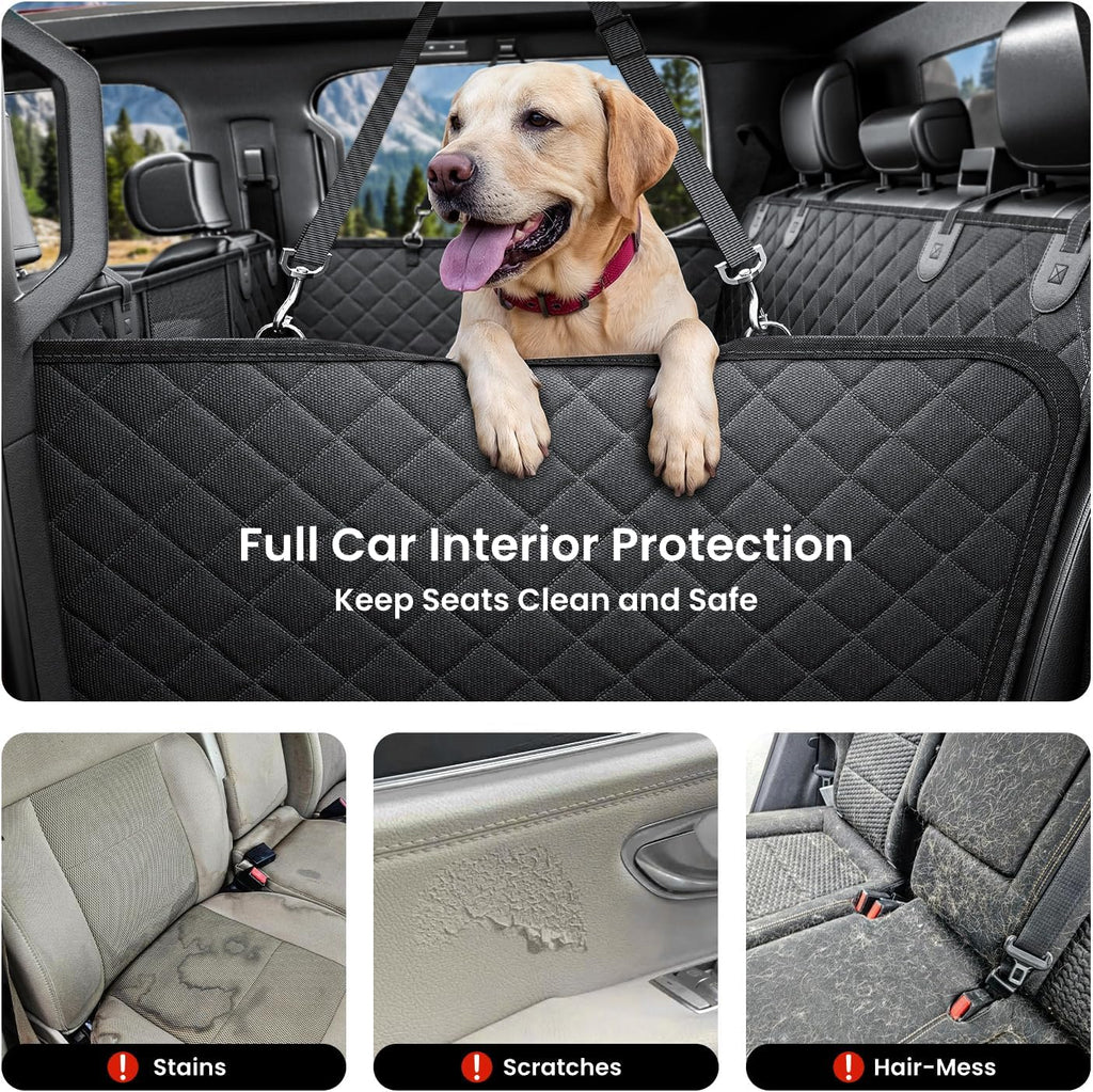 Dog Truck Seat Cover for Back Seat, Hard Bottom, XL, Black