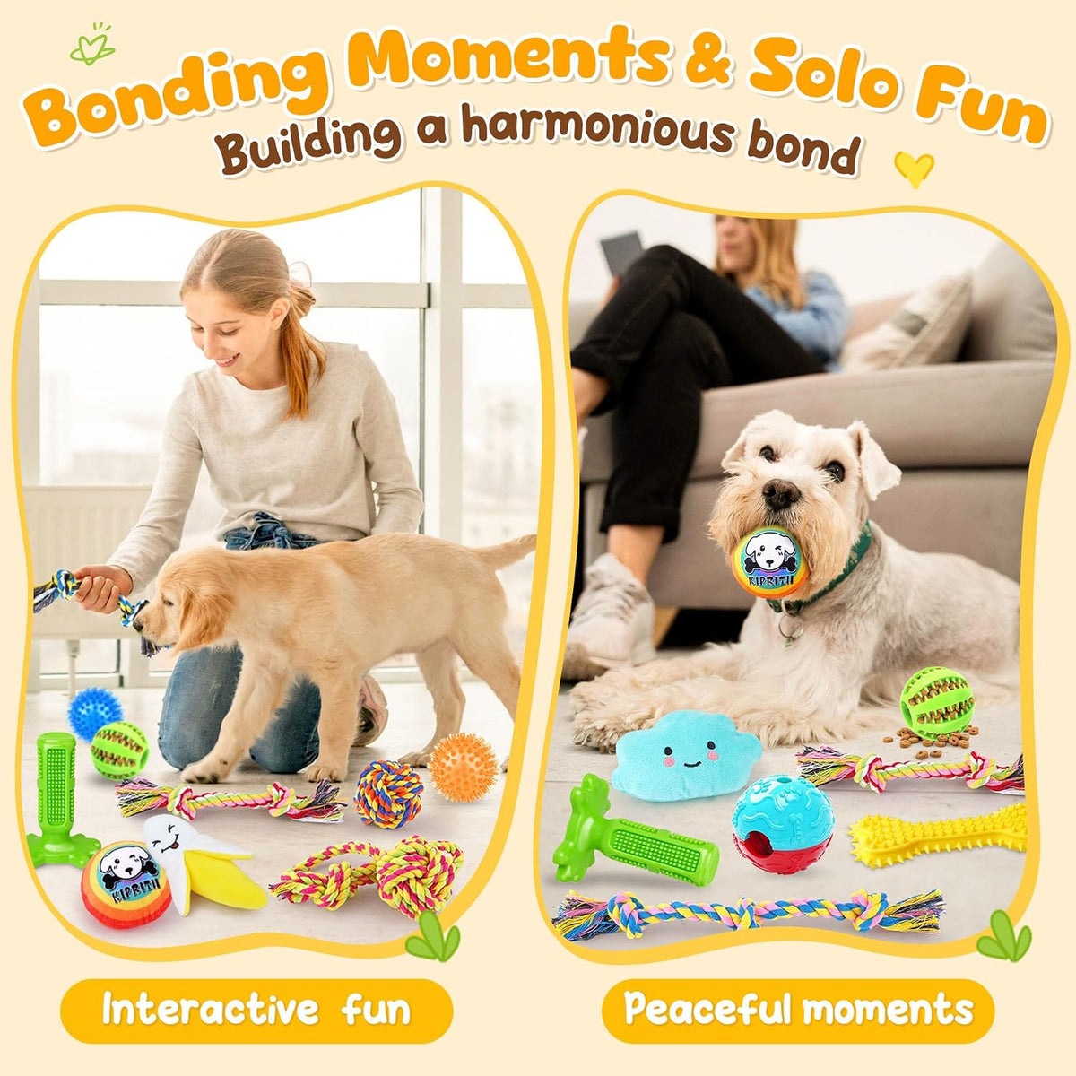 KIPRITII 25 Pack Various Dog/Puppy Toys Set for Small & Medium Dogs