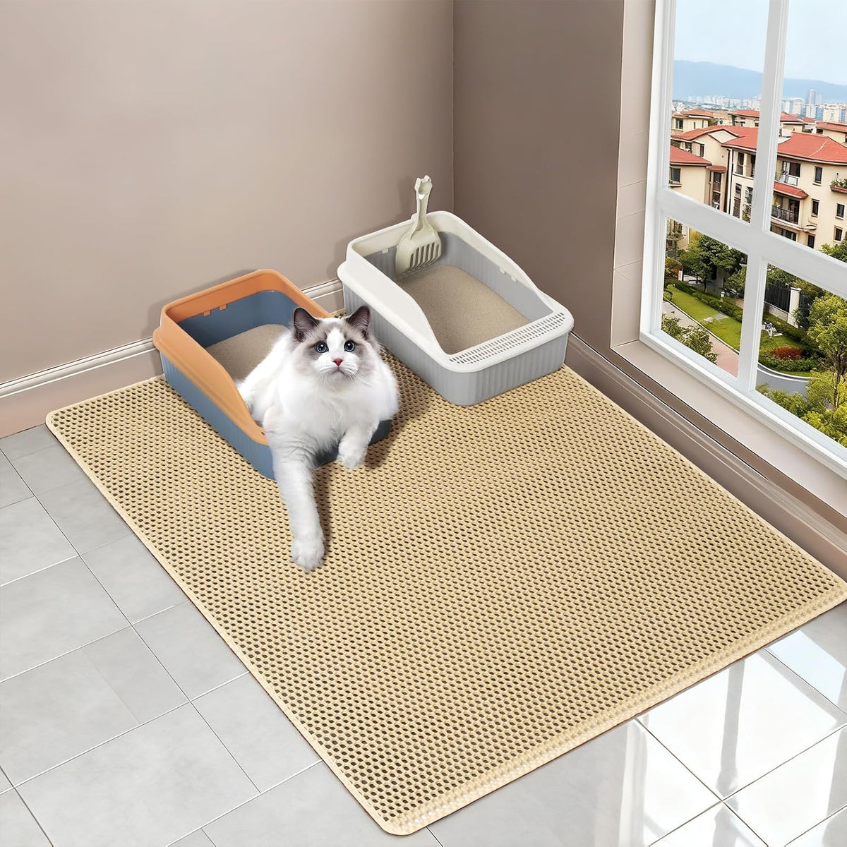 Cat Litter Mat Large, 35x25 In Cat Litter Trapping Mat, Scatter Control