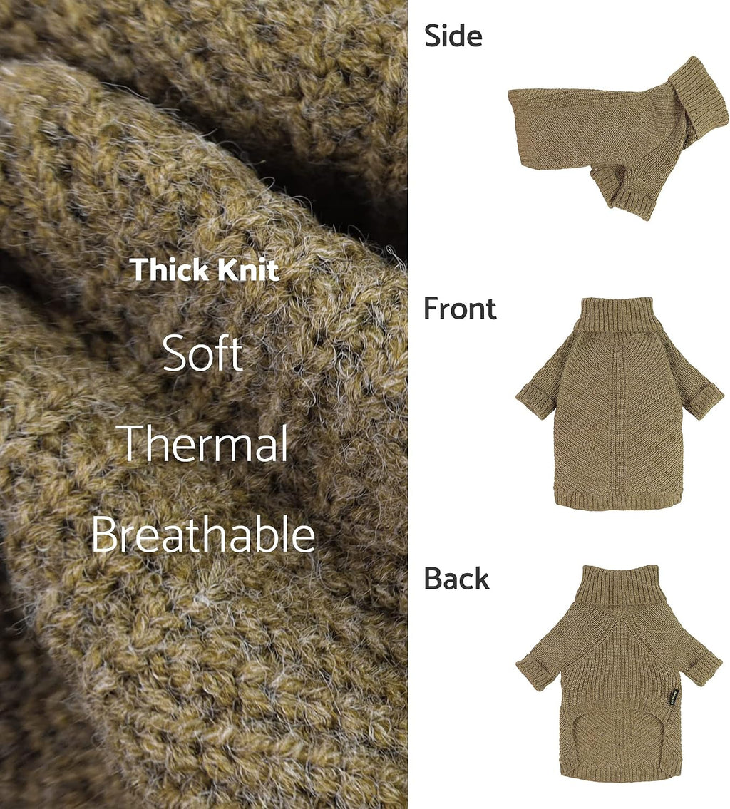 Fitwarm Thermal Knitted Dog Sweater Doggy Winter Coat Pet Clothes Doggie Turtleneck Jacket Puppy Outfits Cat Sweatsuit S