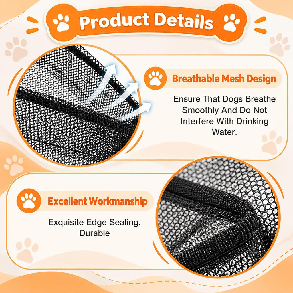 Foxtail Mask for Dogs, Breathable Mesh Dog Mask with Adjustable Elastic