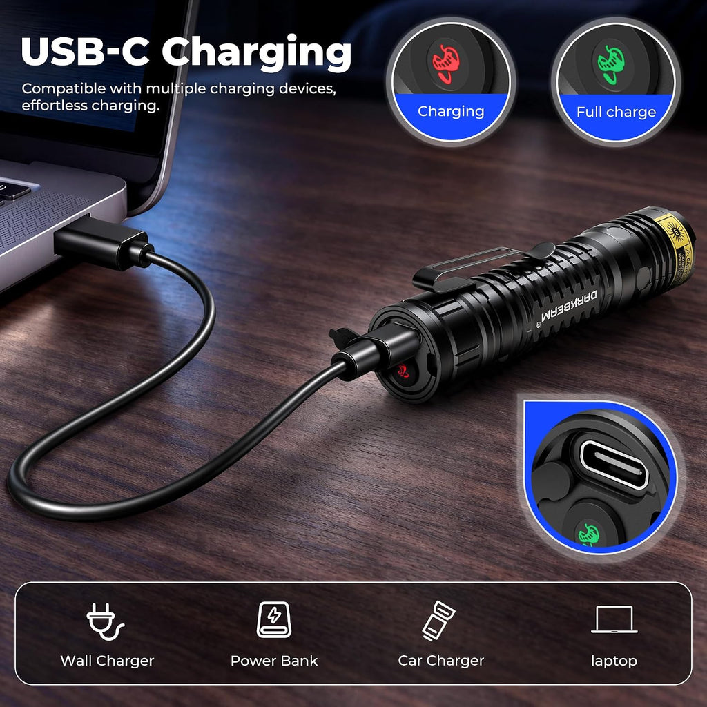 DARKBEAM UV Flashlight Filtered 365nm LED Black Light Woods Lamp Blacklight