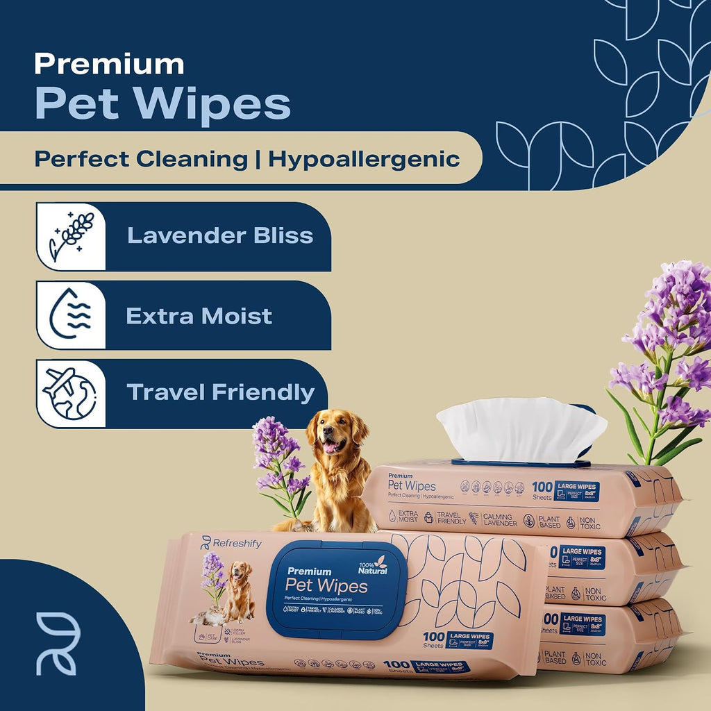 Dog Wipes for Paws and Butt (400 Ct) Plant Based Pet Wipes for Dogs & Cats