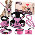 LOBEVE No Pull Dog Harness, Collar & Leash Set with Travel Accessories