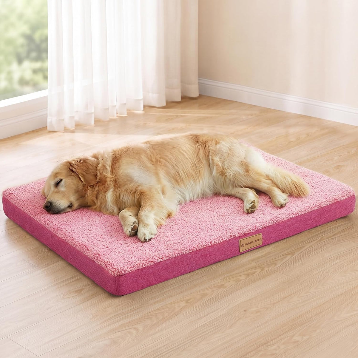 Patas Lague Orthopedic Large Dog Bed Washable Pet Sofa Mat 36''X24'' Black