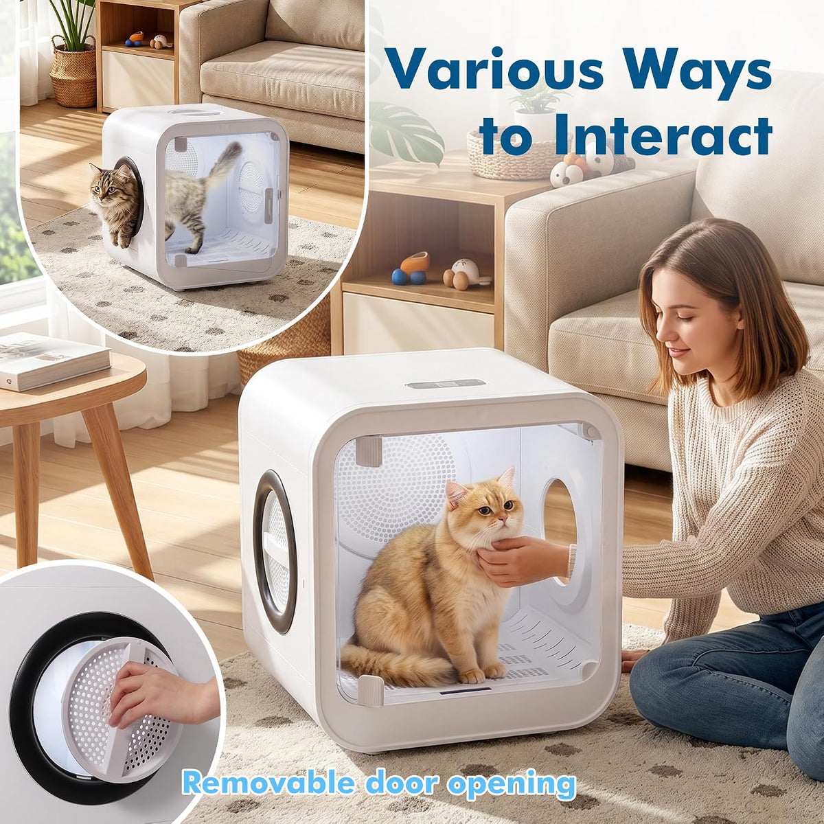 Grepatio Automatic Pet Dryer Box, 70L Pet Dryer for Small Dog and Cat