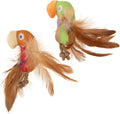 Instincts by SmartyKat 2-Pack HappyNip Love Mates Feather Birds Plush Cat Toys, Contains Catnip & Silvervine - Orange/Gr