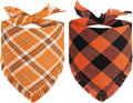 Kytely Dog Bandanas Fall Thankgiving XLarge 2Pack, Plaid Pet Scarf